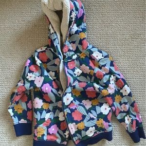 Colorful Flowers Zip Up Hoodie Fleece Lined